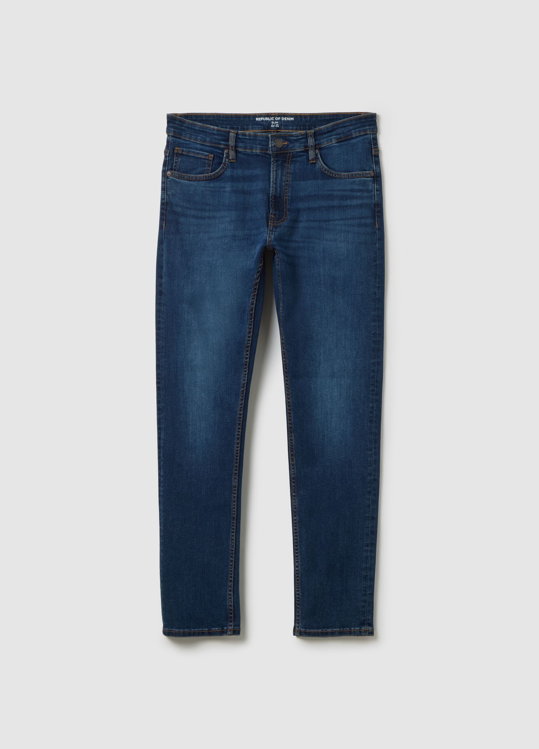 Blue Slim Fit Denim Trousers