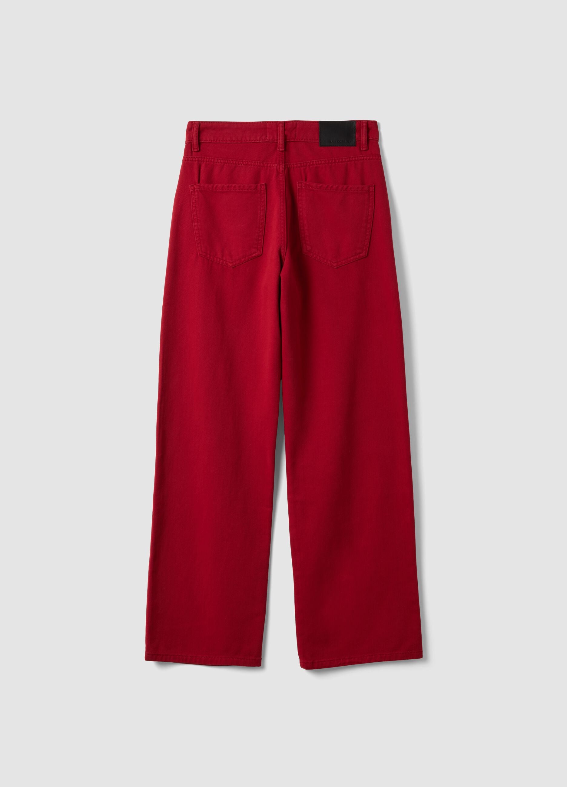 Jeans denim rossi wide leg in puro cotone