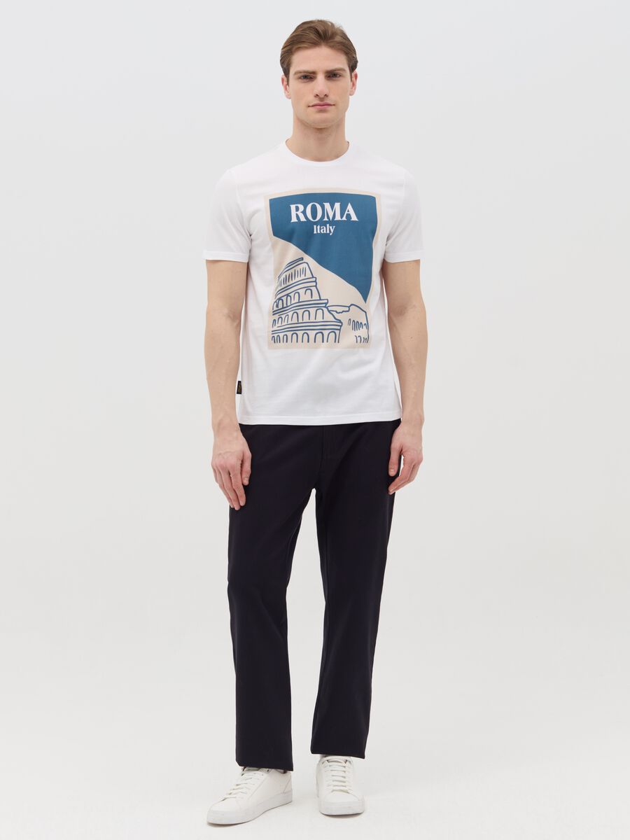 Cotton T-shirt with "Roma Italy" print_1
