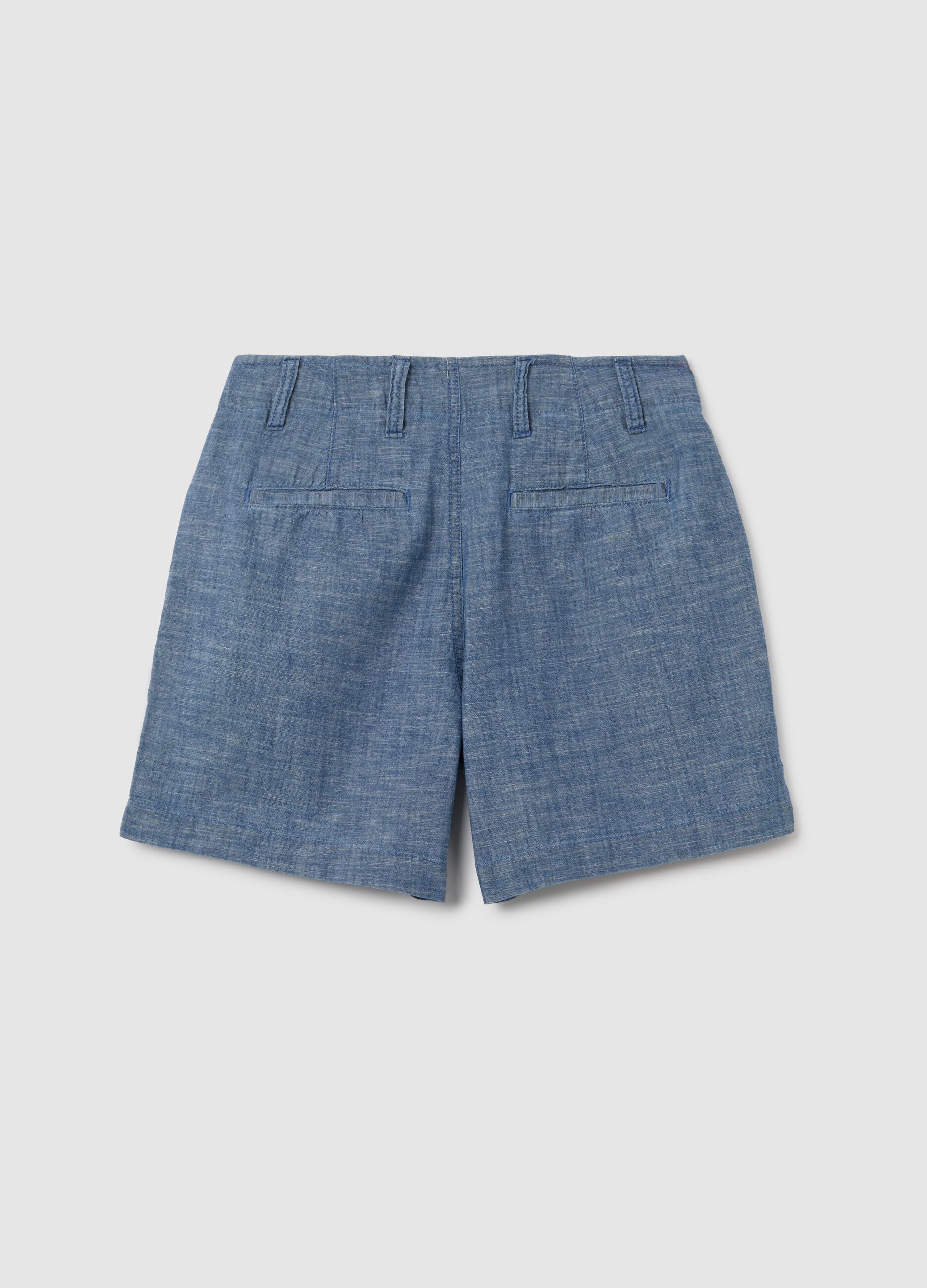 Shorts in cotone chambray