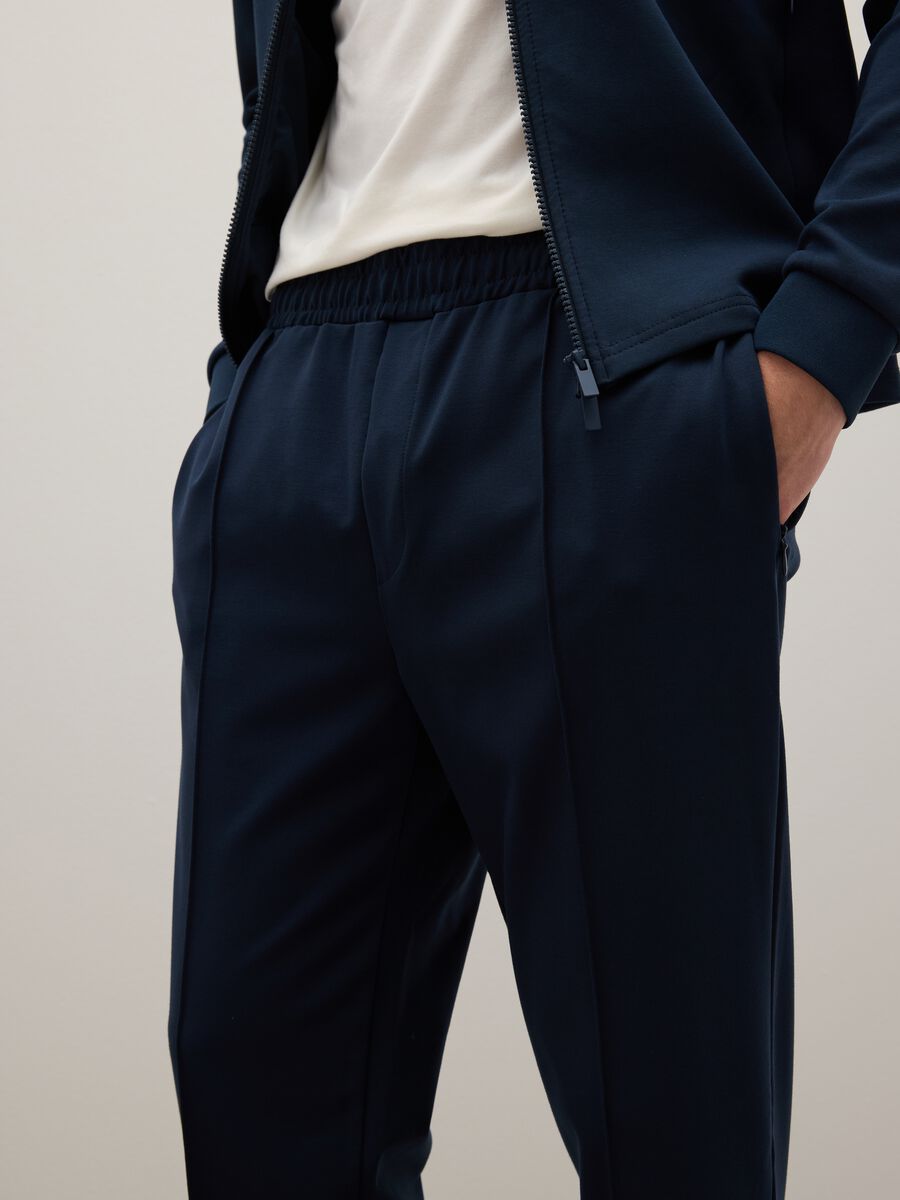 Regular Fit Blue Trousers_3