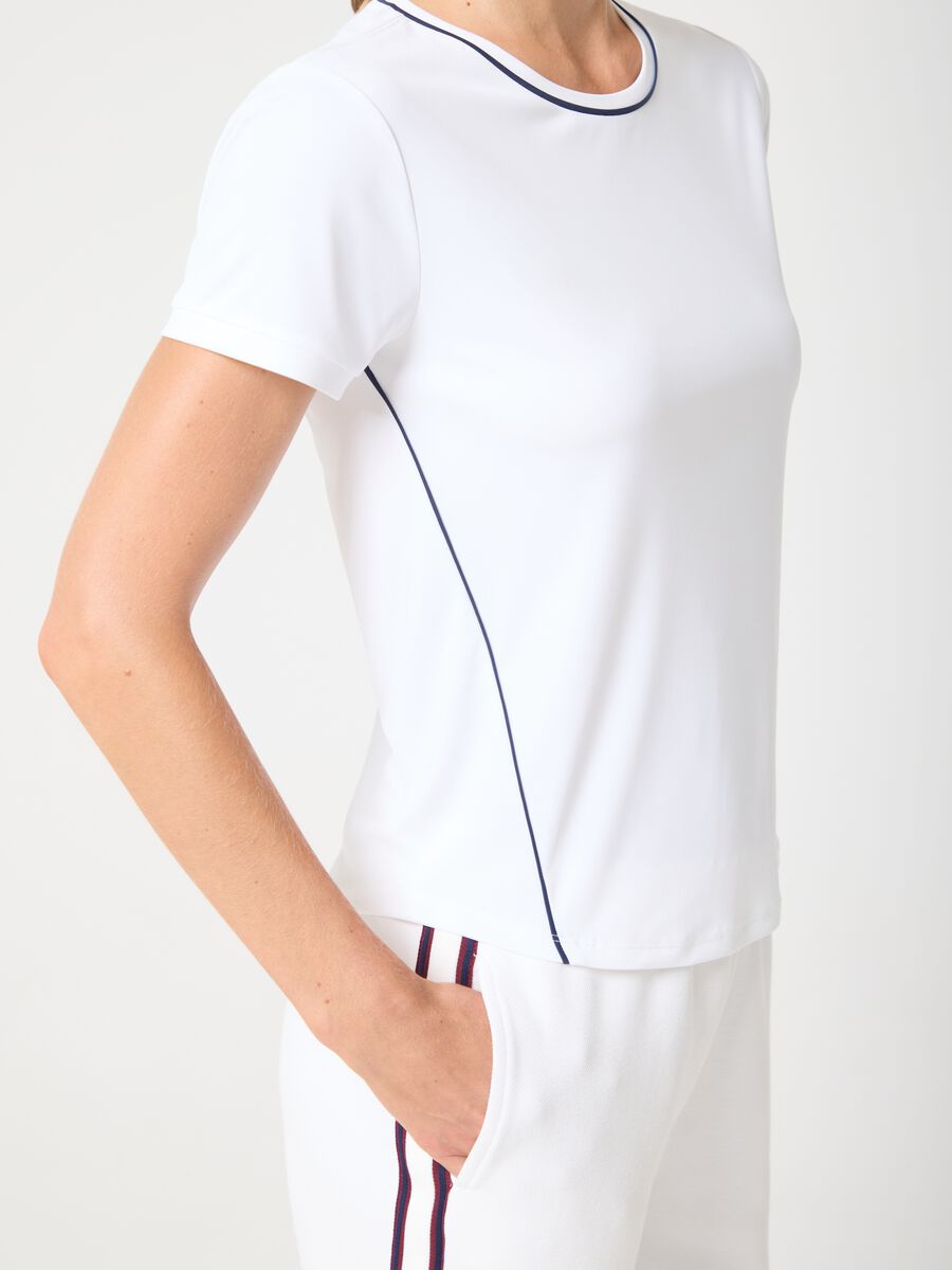 Breathable technical fabric T-shirt with contrasting trims ALTAVIA COURT_2