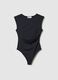 Black stretch fabric bodysuit regular fit_4