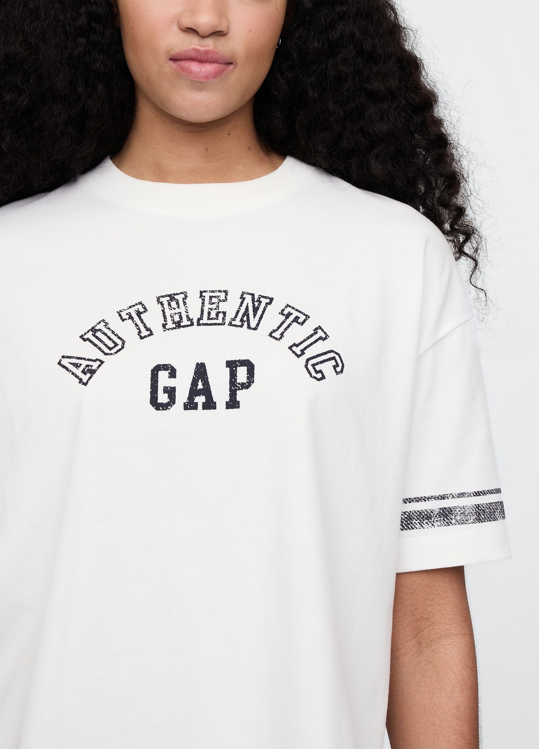 White cotton cropped T-shirt from Gap