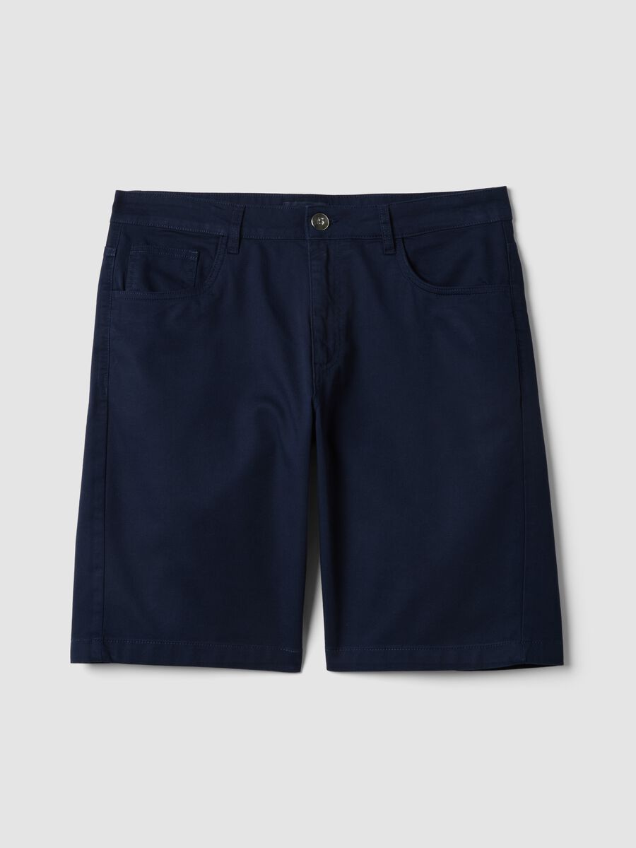 Blue stretch-cotton Bermuda shorts_4
