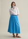 Light blue midi skirt in cotton_0