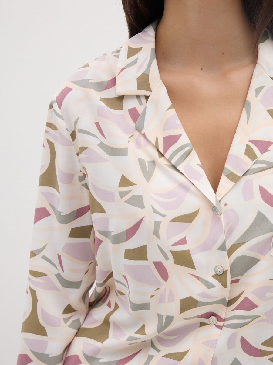 Camicia da pigiama in viscosa multicolor regular fit_3