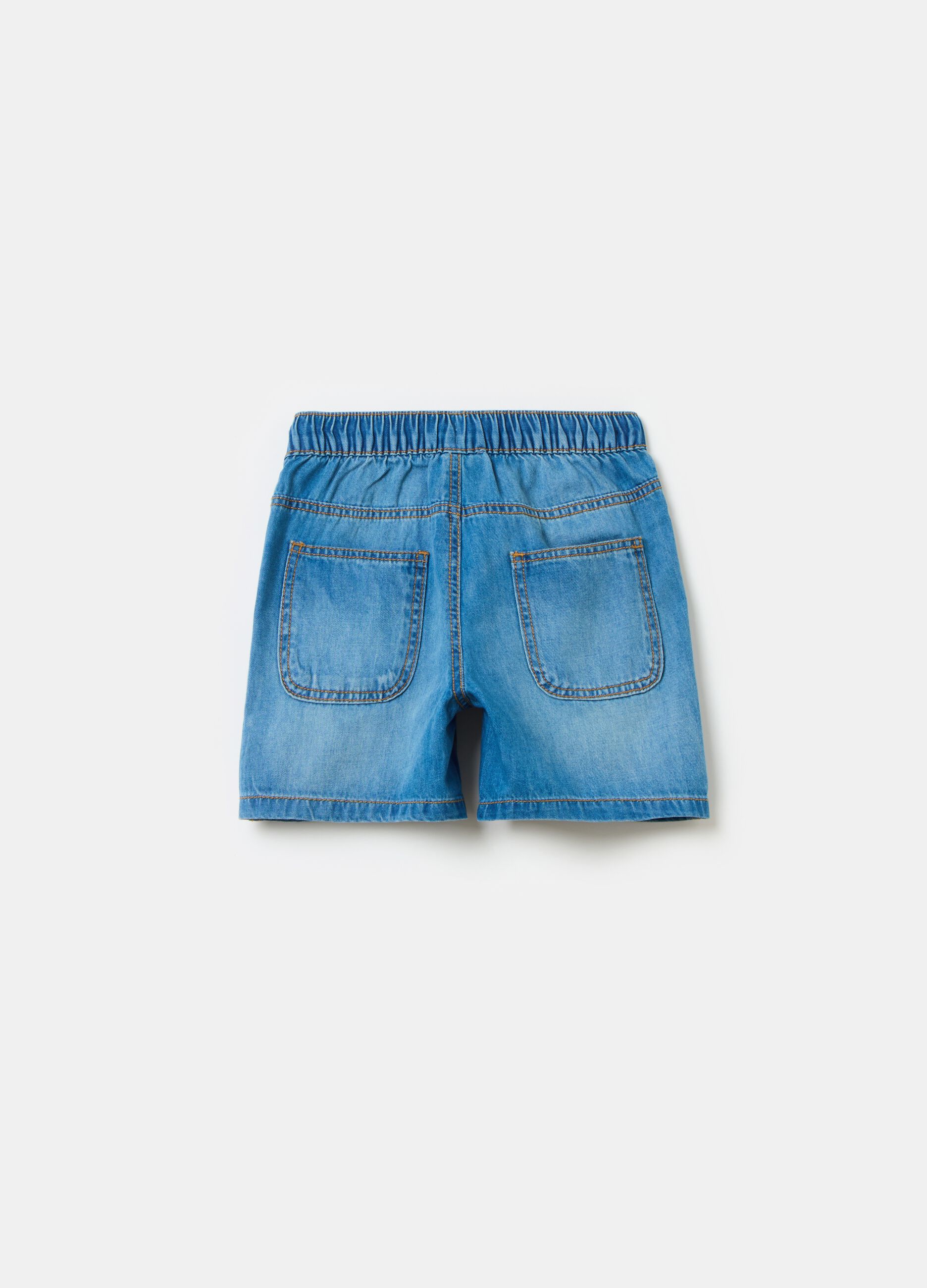 Shorts in denim con coulisse