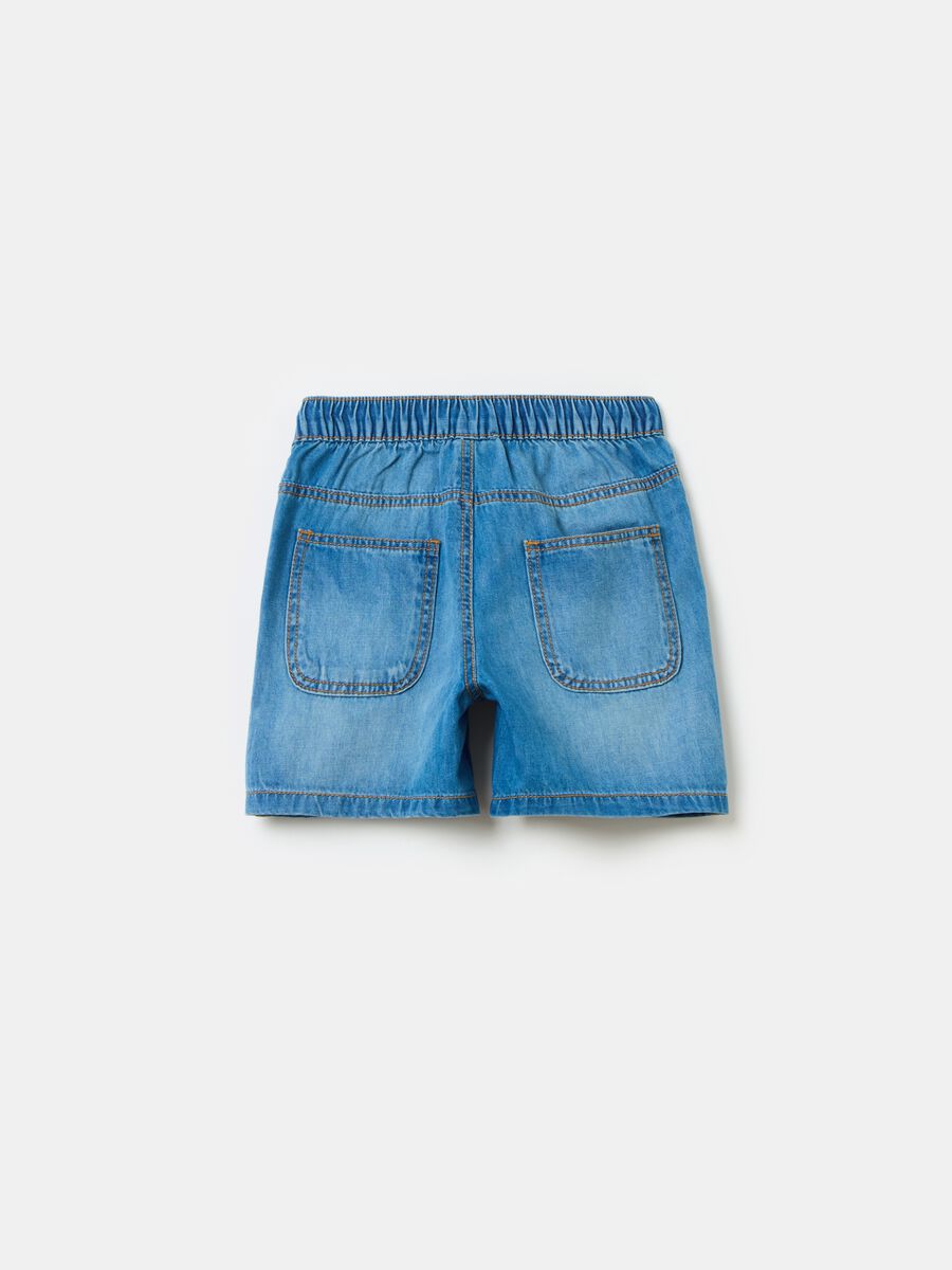 Shorts in denim con coulisse_1