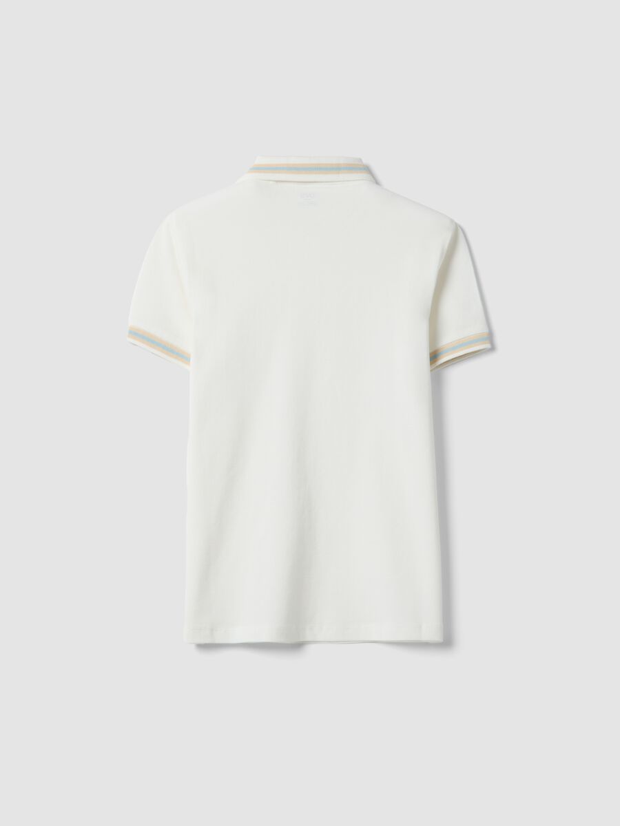 Polo in puro cotone bianca da ragazzo regular fit_4