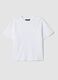 T-shirt bianca in puro cotone con ricami regular fit_0