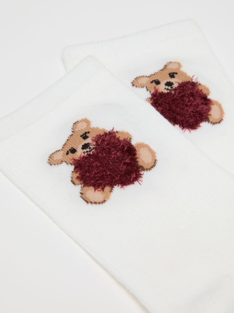Girl's short socks tripack in multicolor cotton blend_2