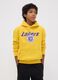 Yellow cotton-blend hoodie with Lakers print for boys_1