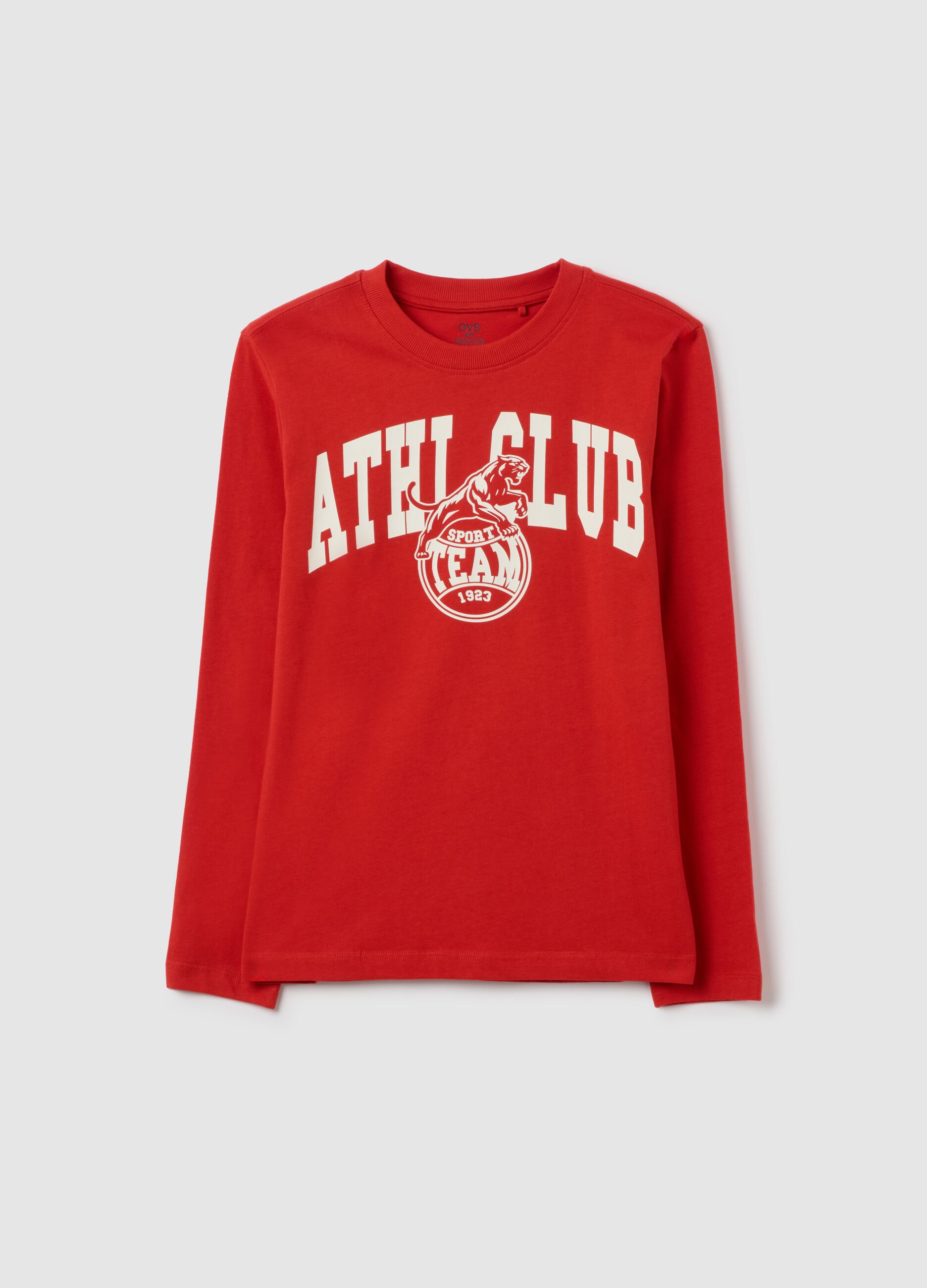 Boy's red cotton regular fit t-shirt