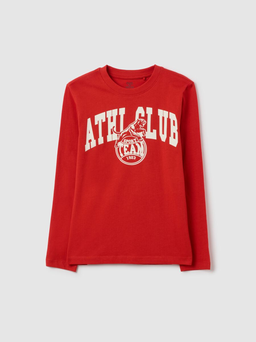 Boy's red cotton regular fit t-shirt_3