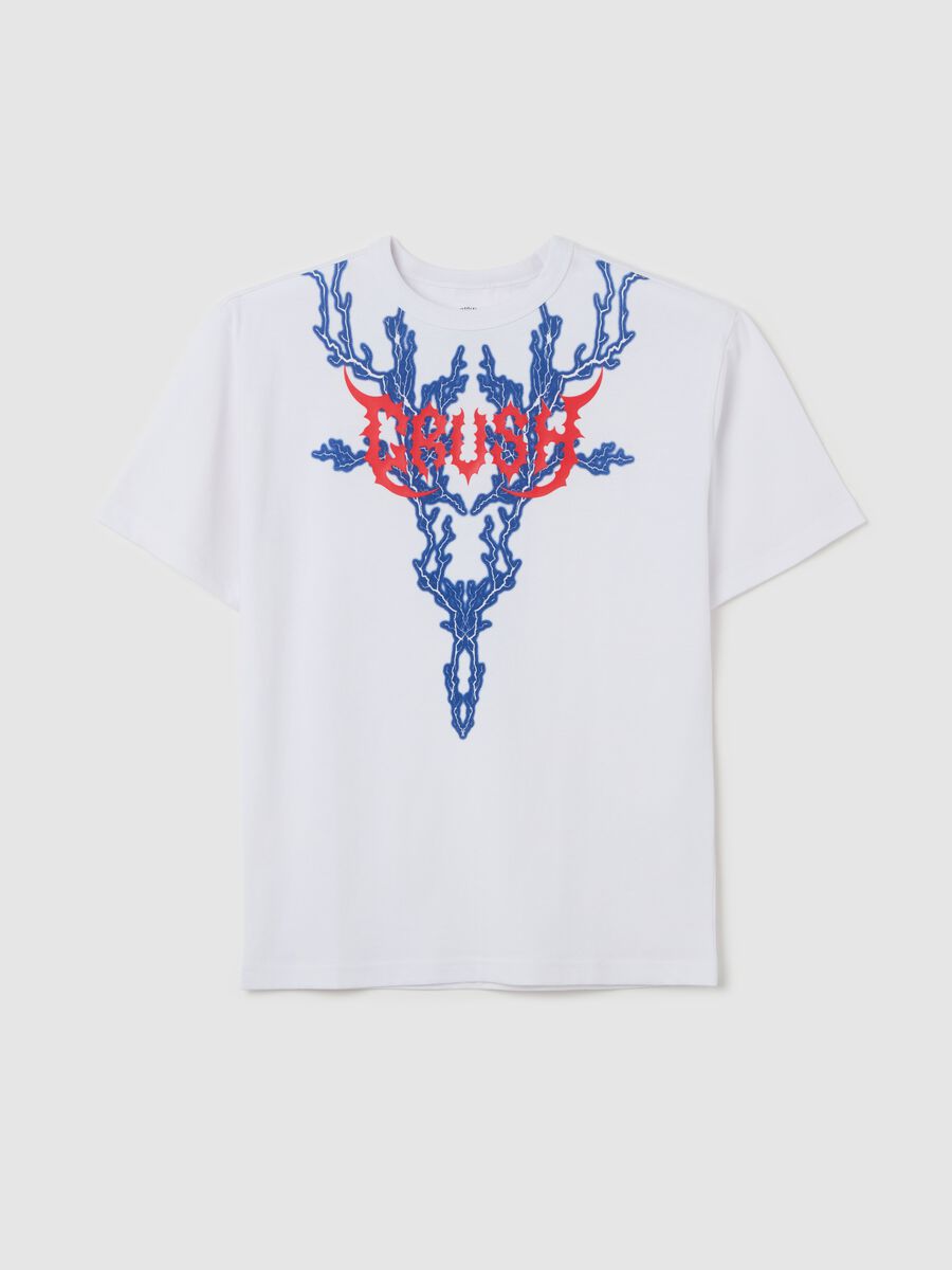 Cotton T-shirt with "Crush" and lightning bolts_3