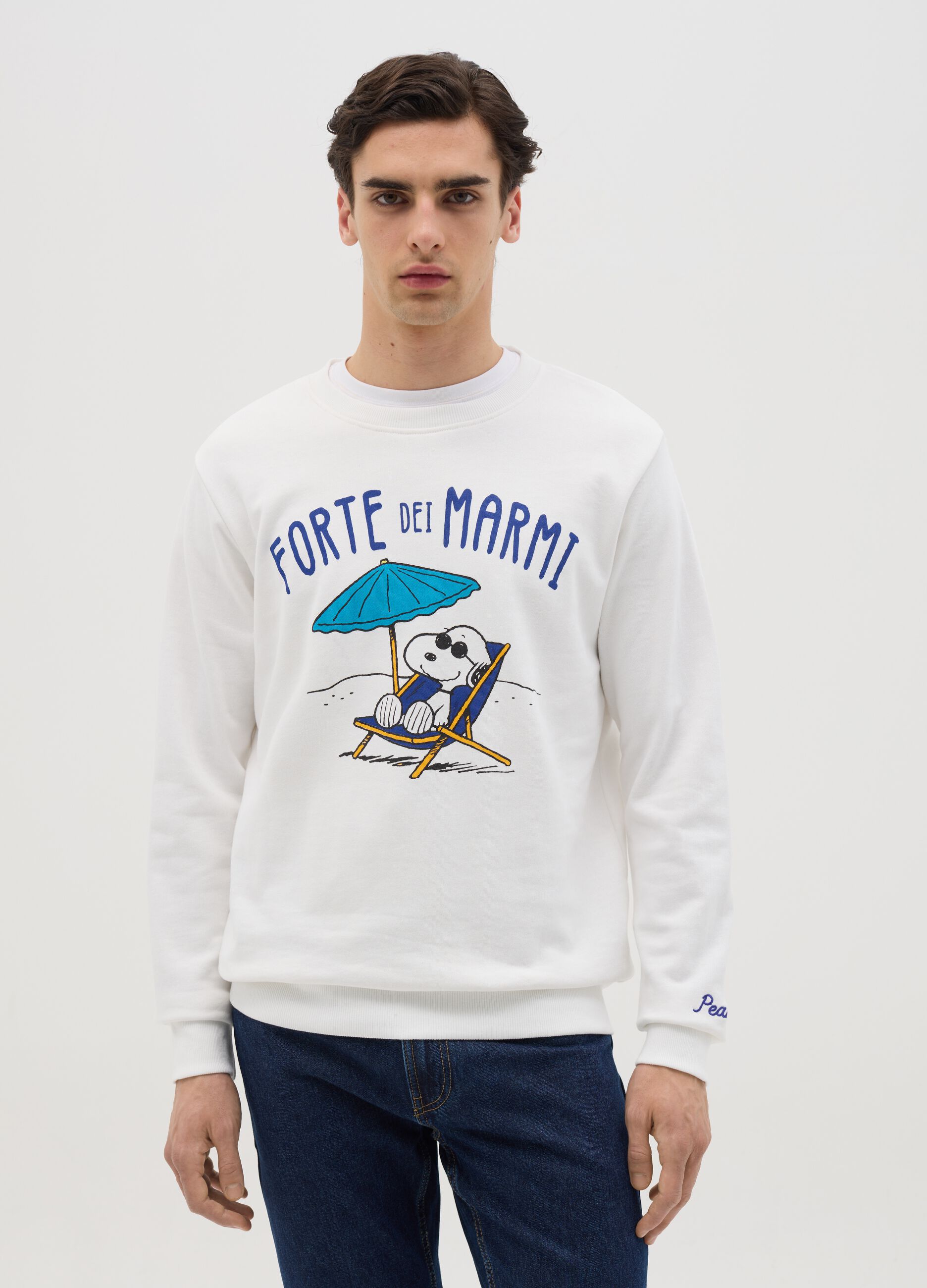 French Terry sweatshirt with "Forte dei Marmi" Snoopy print
