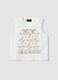 White cotton tank top with regular fit and embroidery_4