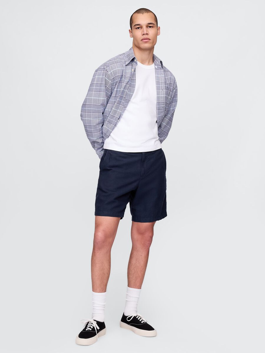 Blue Linen and Cotton Shorts by Gap_0