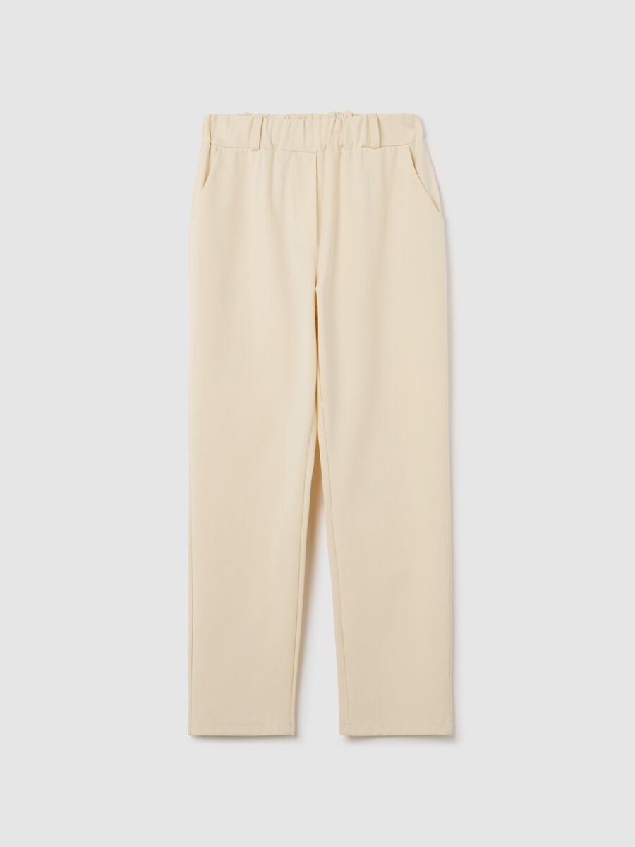 Beige regular-fit stretch trousers_4