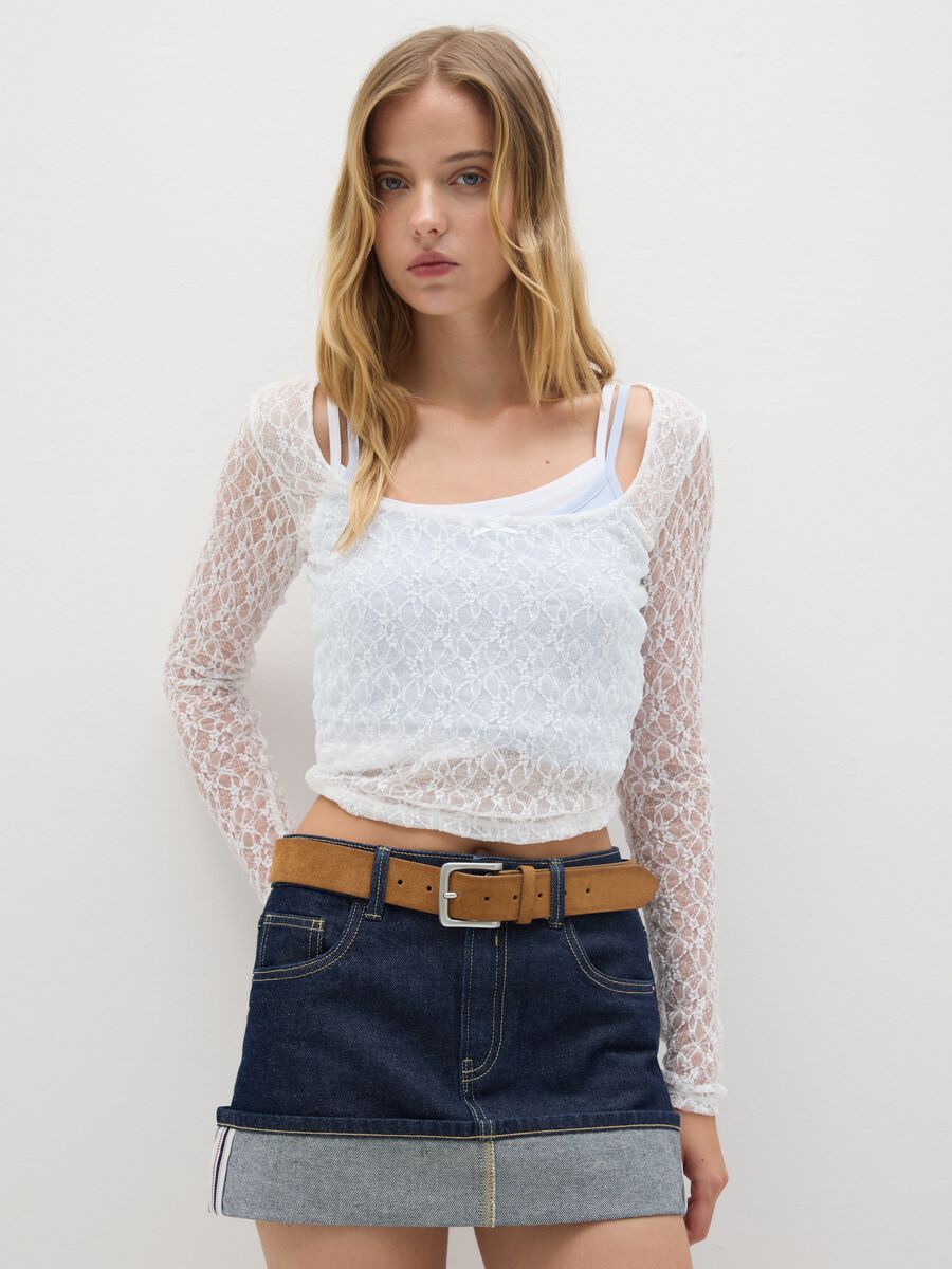White long top in stretch fabric_0