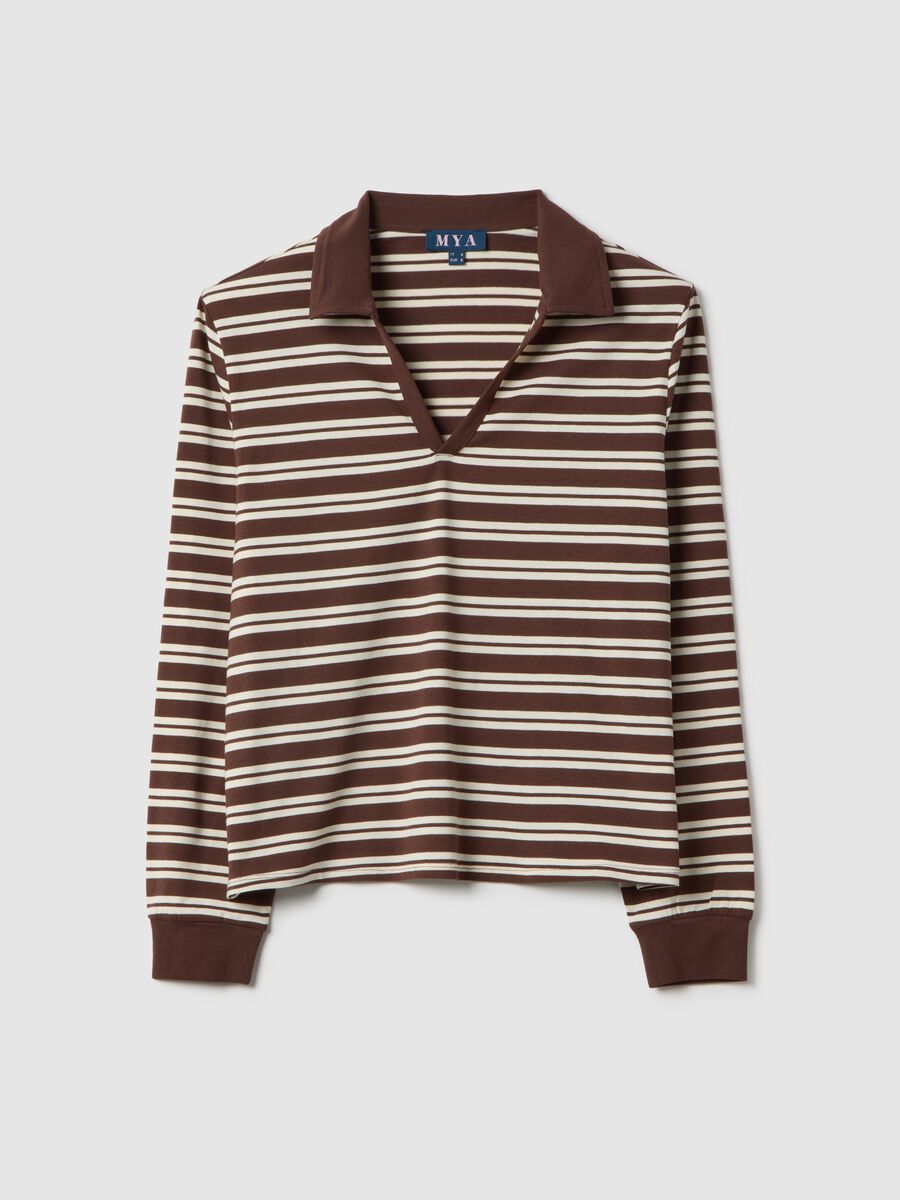 Multicolour Striped Stretch Cotton Polo Regular Fit_4