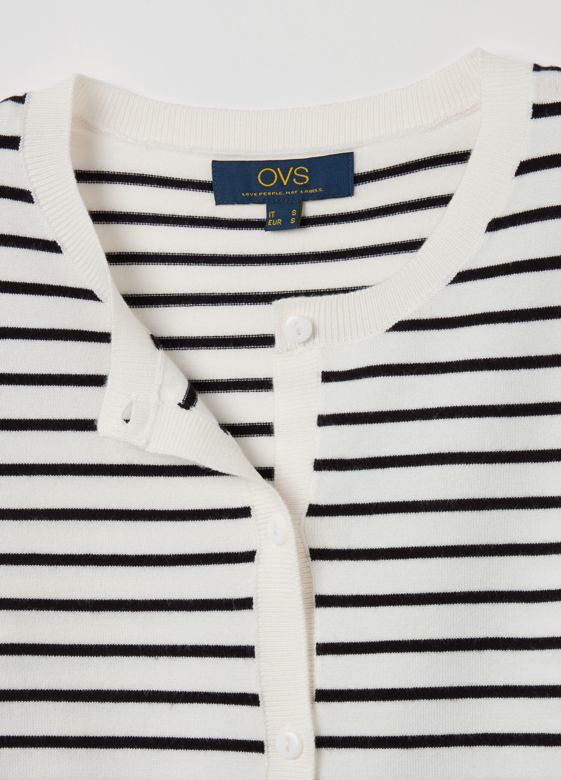Cardigan with striped pattern