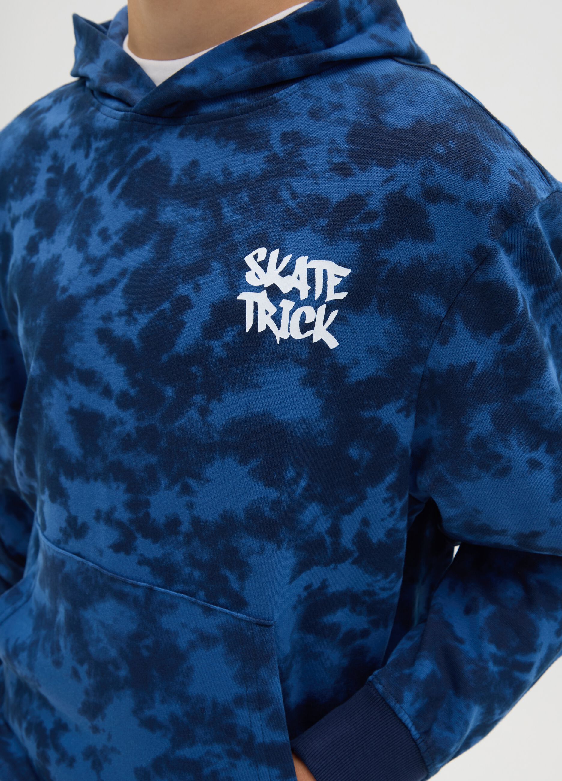Tie-dye French terry sweatshirt with hood
