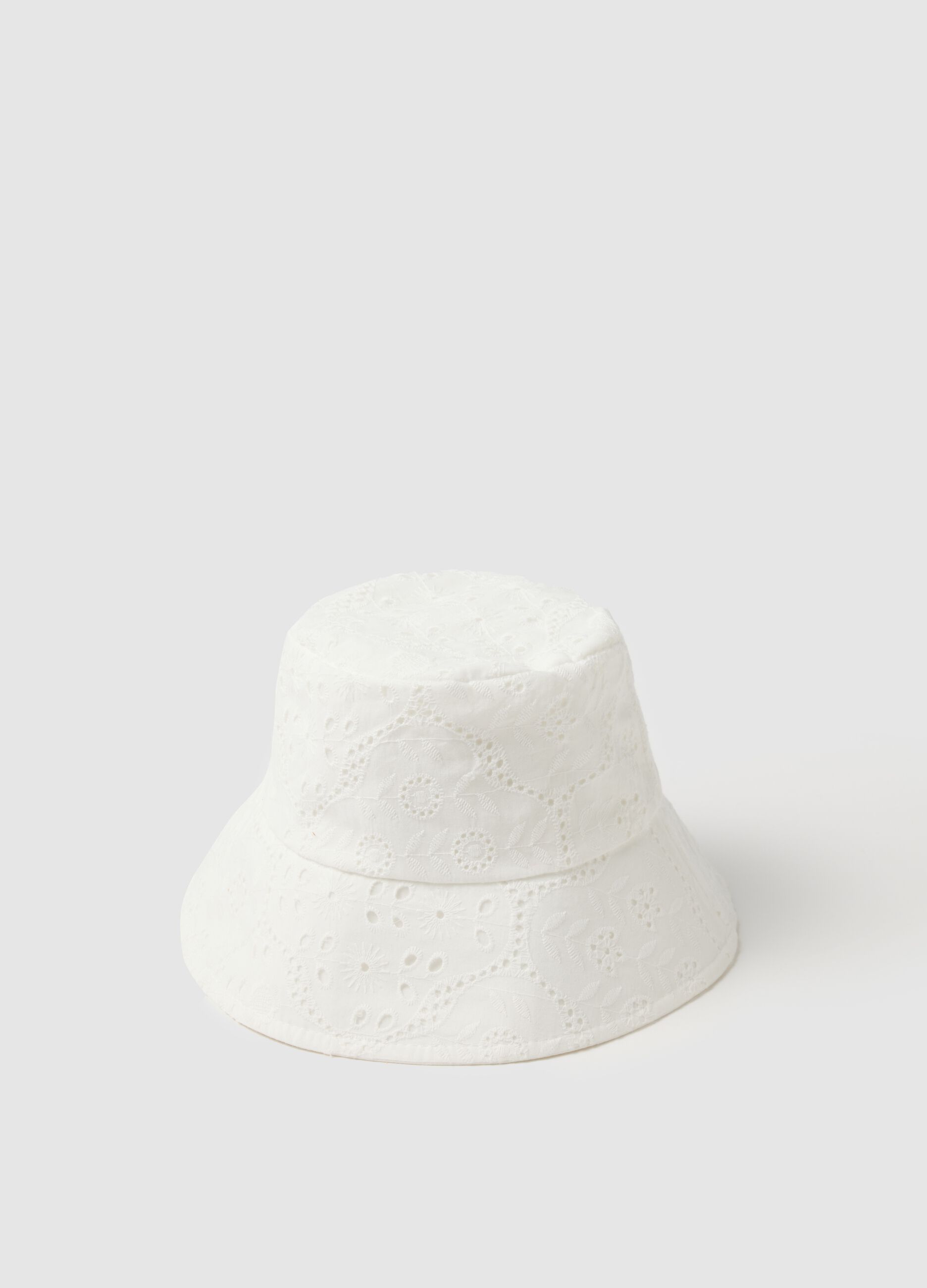 Cappello da donna in puro cotone bianco