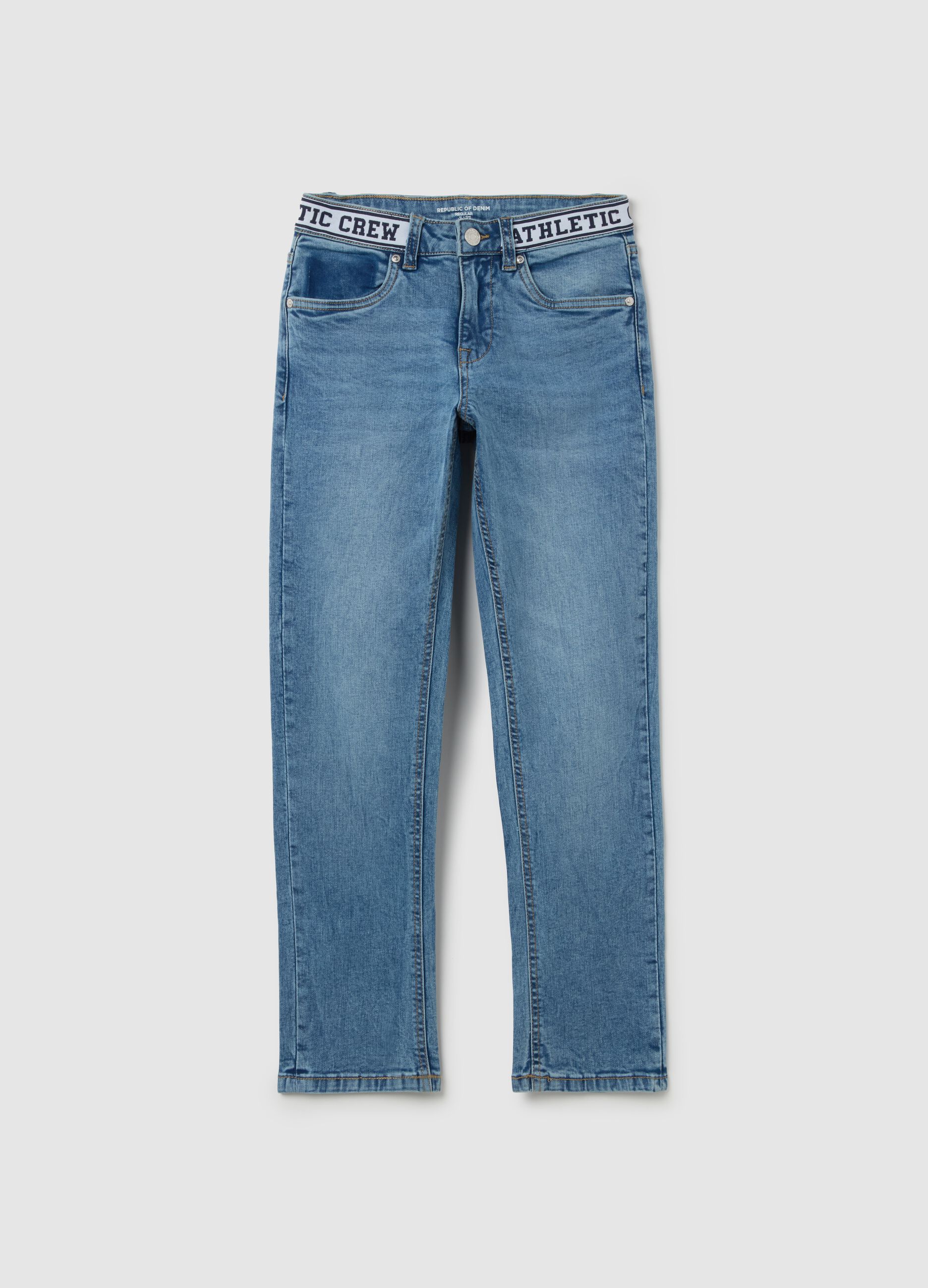 Regular-fit jeans with "Athletic Crew" detail