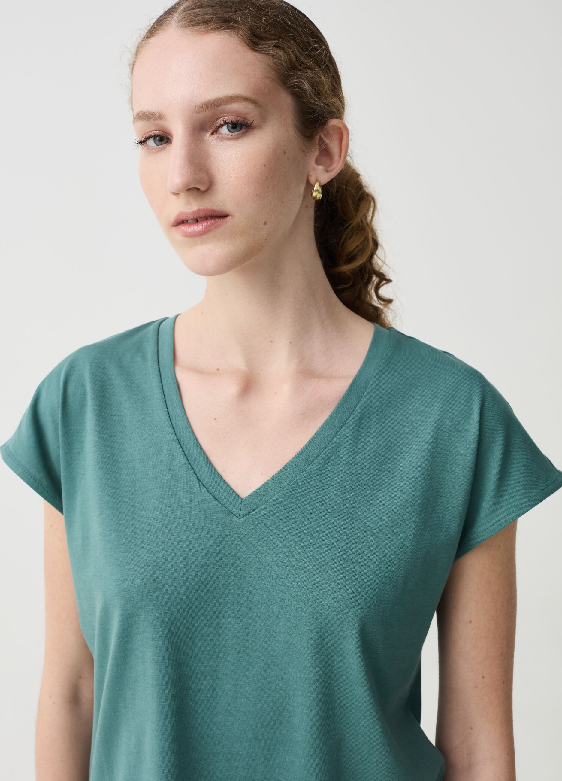 Organic cotton T-shirt with kimono sleeves