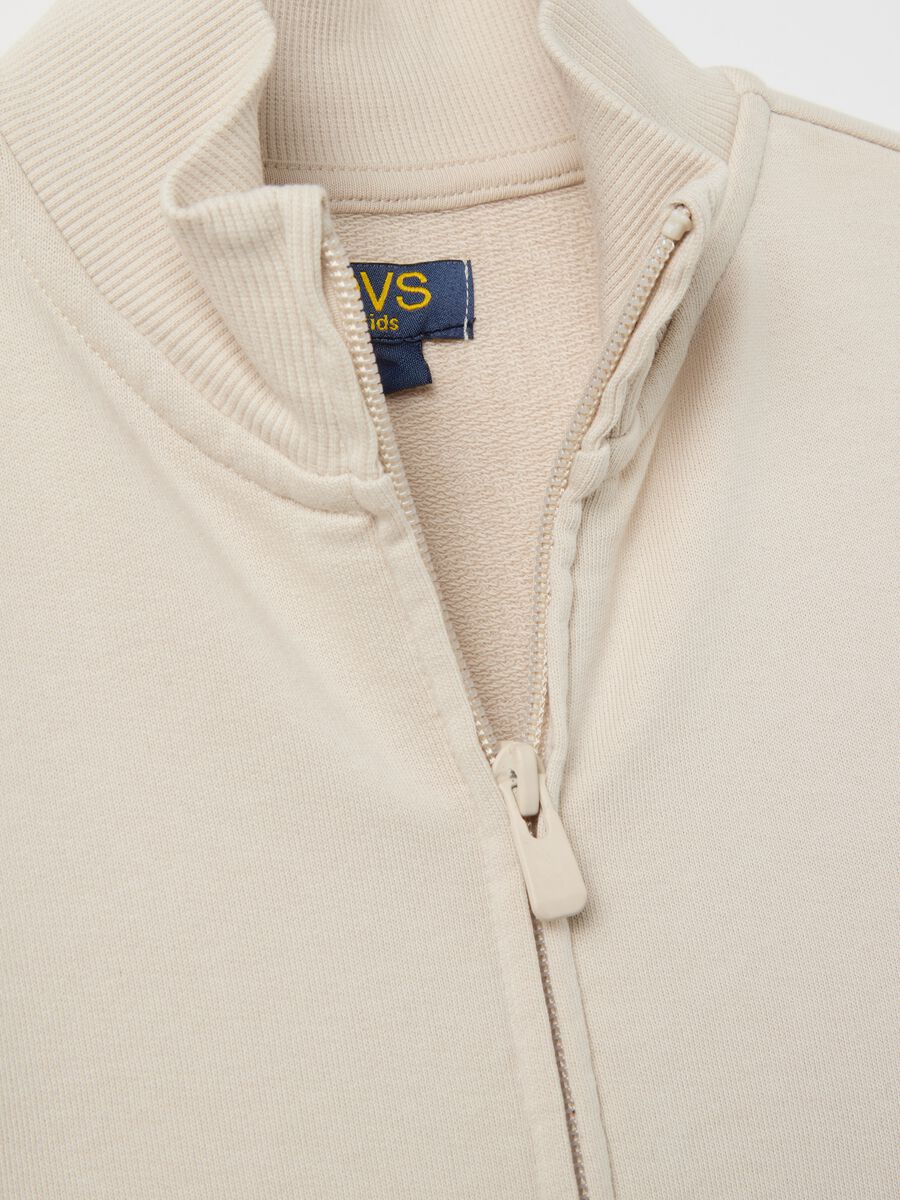 Full-zip sweatshirt in solid colour French terry_3