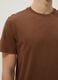 Brown crew neck pure cotton regular fit t-shirt_3