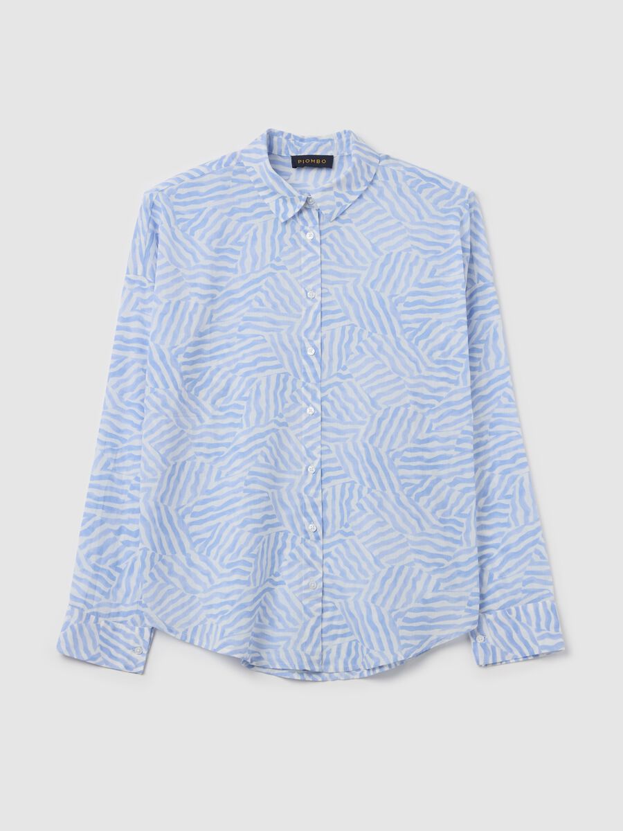 Cotton shirt with patterned print_4