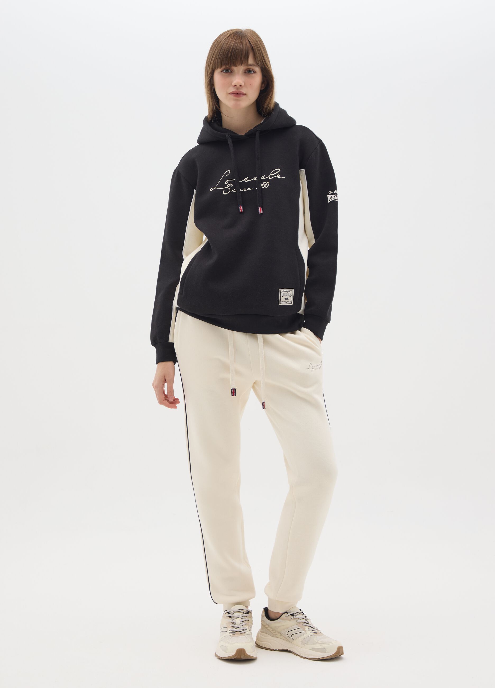 Beige Cotton Mix Regular Fit Trousers