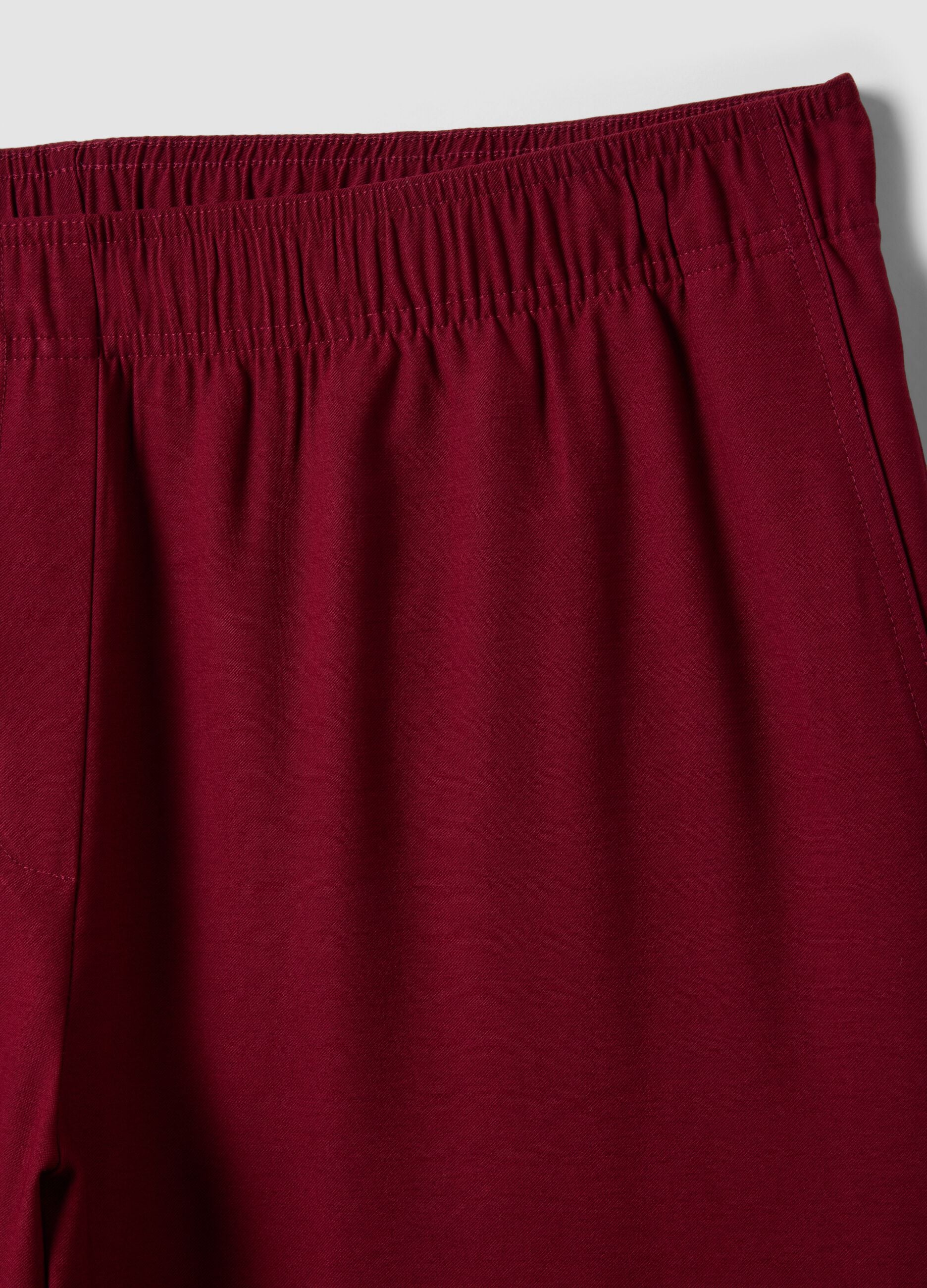 Red wide-leg trousers in viscose blend