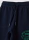 Pantaloni jogger blu in puro cotone con stampa_1