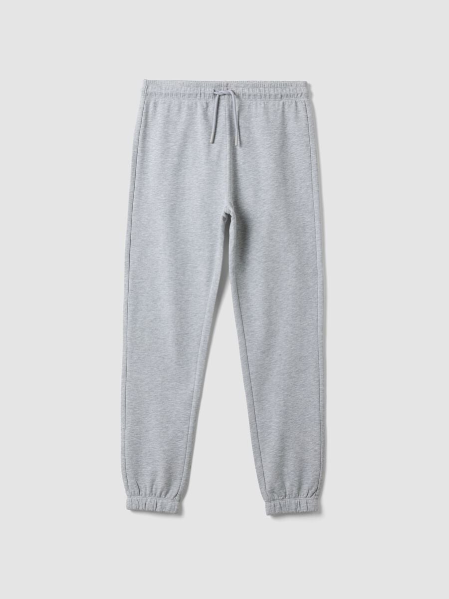 Pantaloni jogger grigi in puro cotone organico regular fit per ragazzo_3