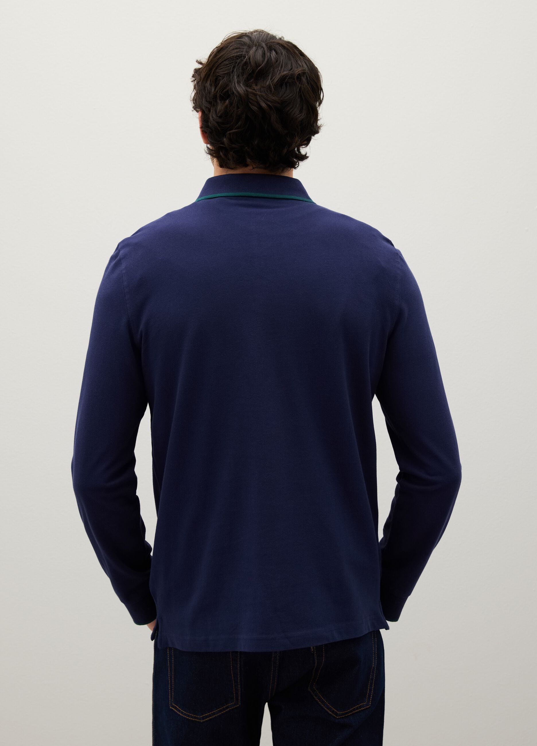 Pure Cotton Blue Polo Regular Fit