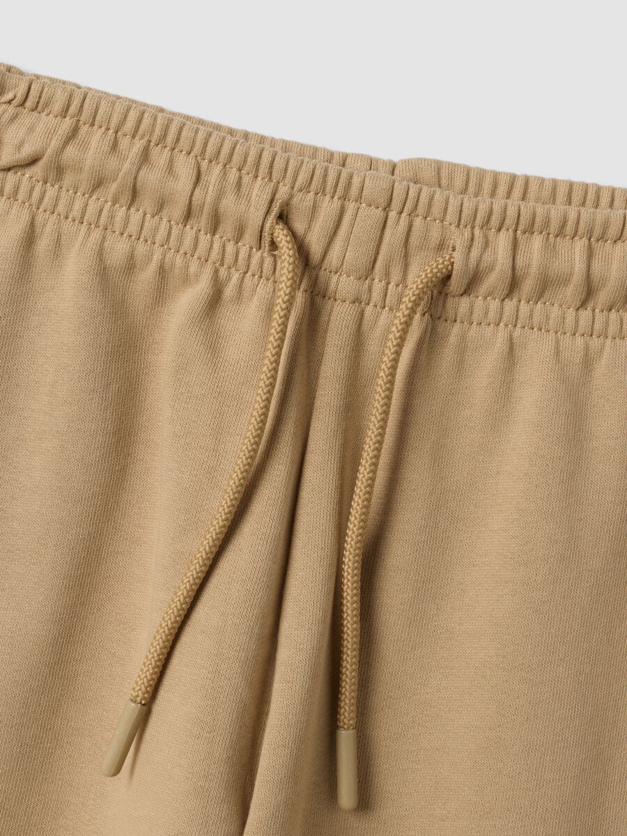 Tuta beige in puro cotone con felpa girocollo_3