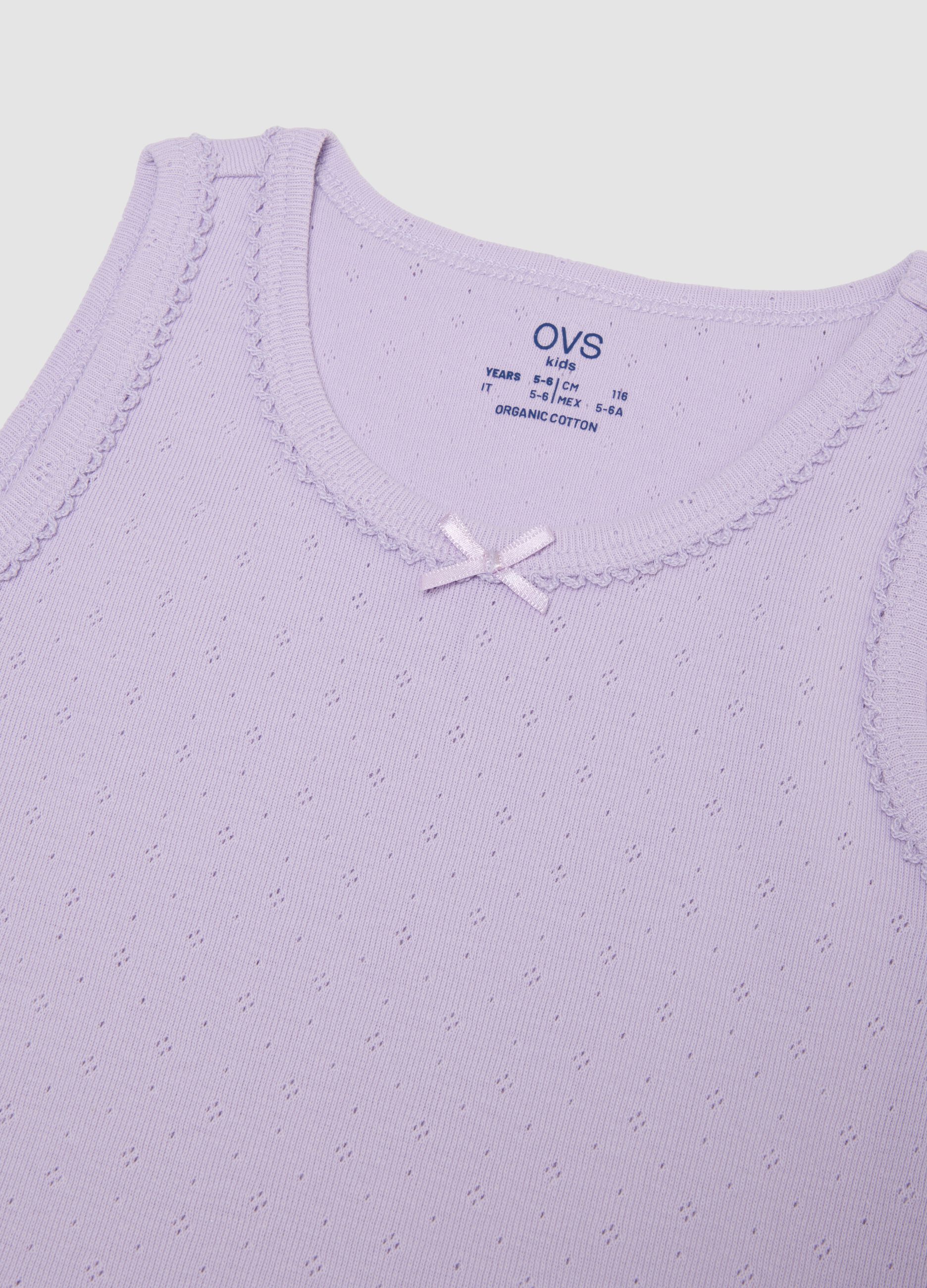 2-pack purple and white organic cotton vests, regular fit
