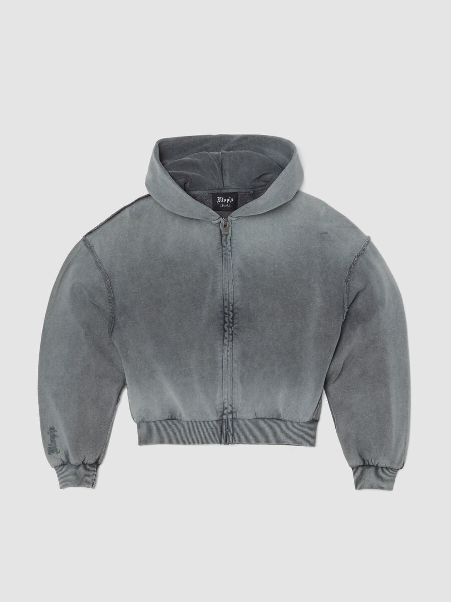 Sunfaded Full-Zip Hoodie Vintage Grey_0