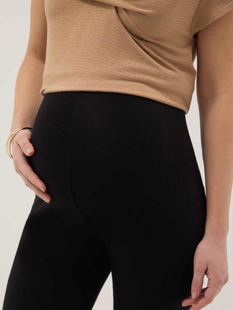 Leggings premaman neri skinny fit in viscosa elasticizzata_3