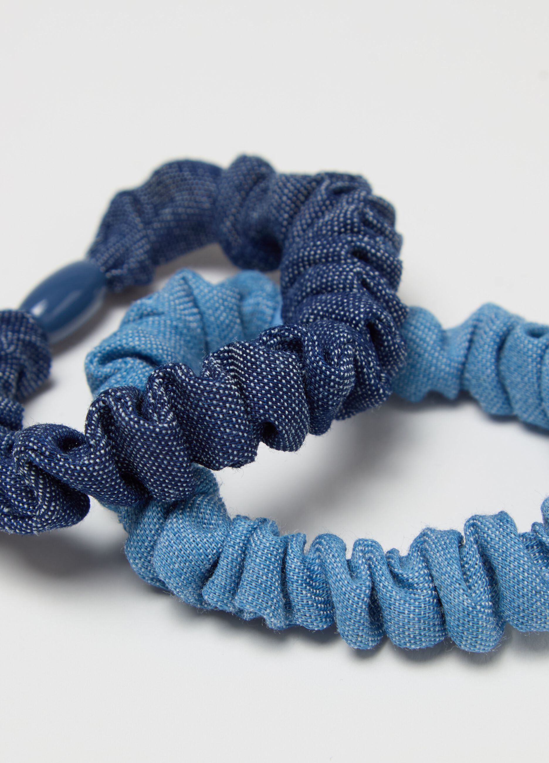 Bipack elastici per capelli in denim