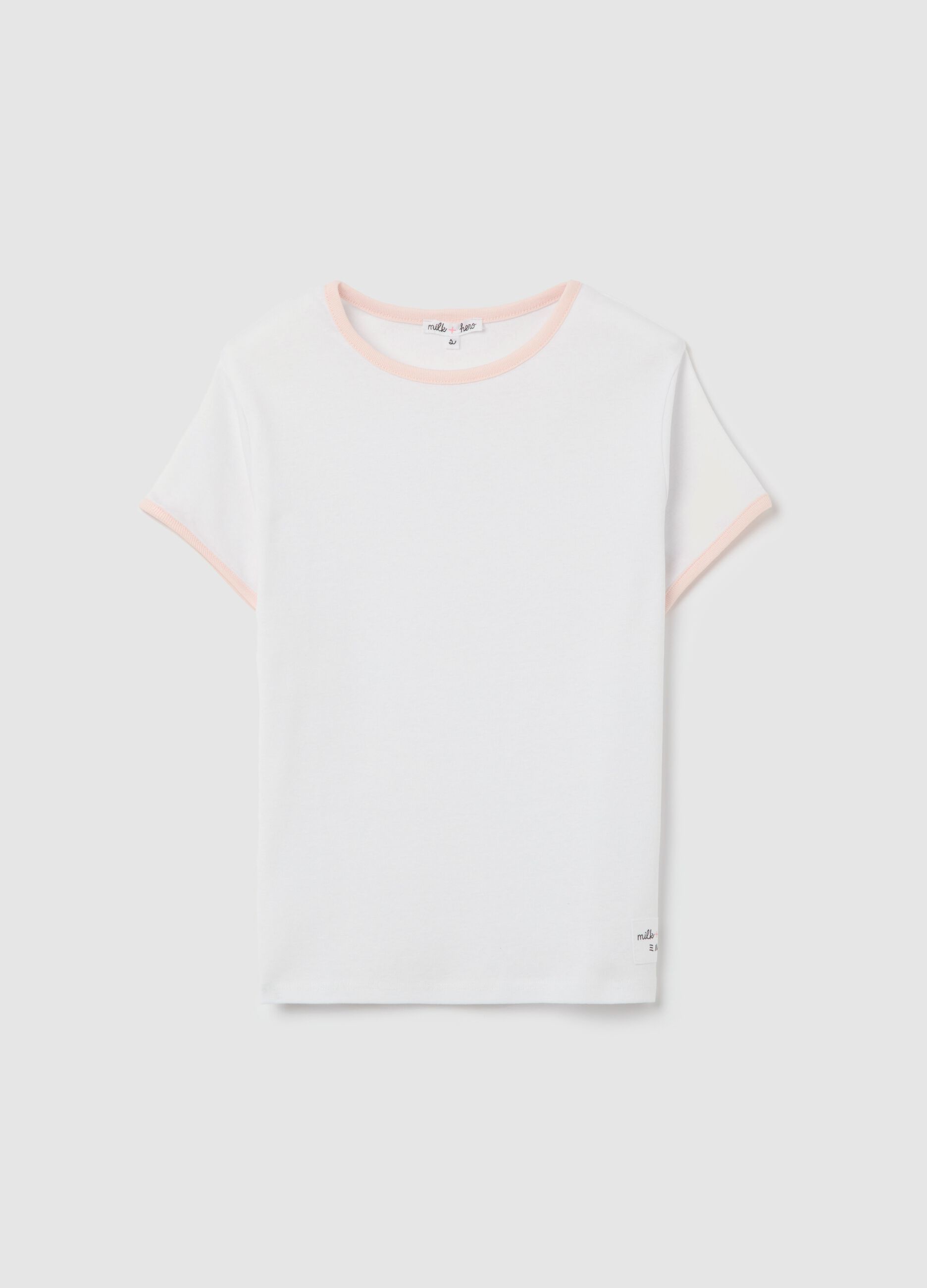 White slim-fit T-shirt in cotton