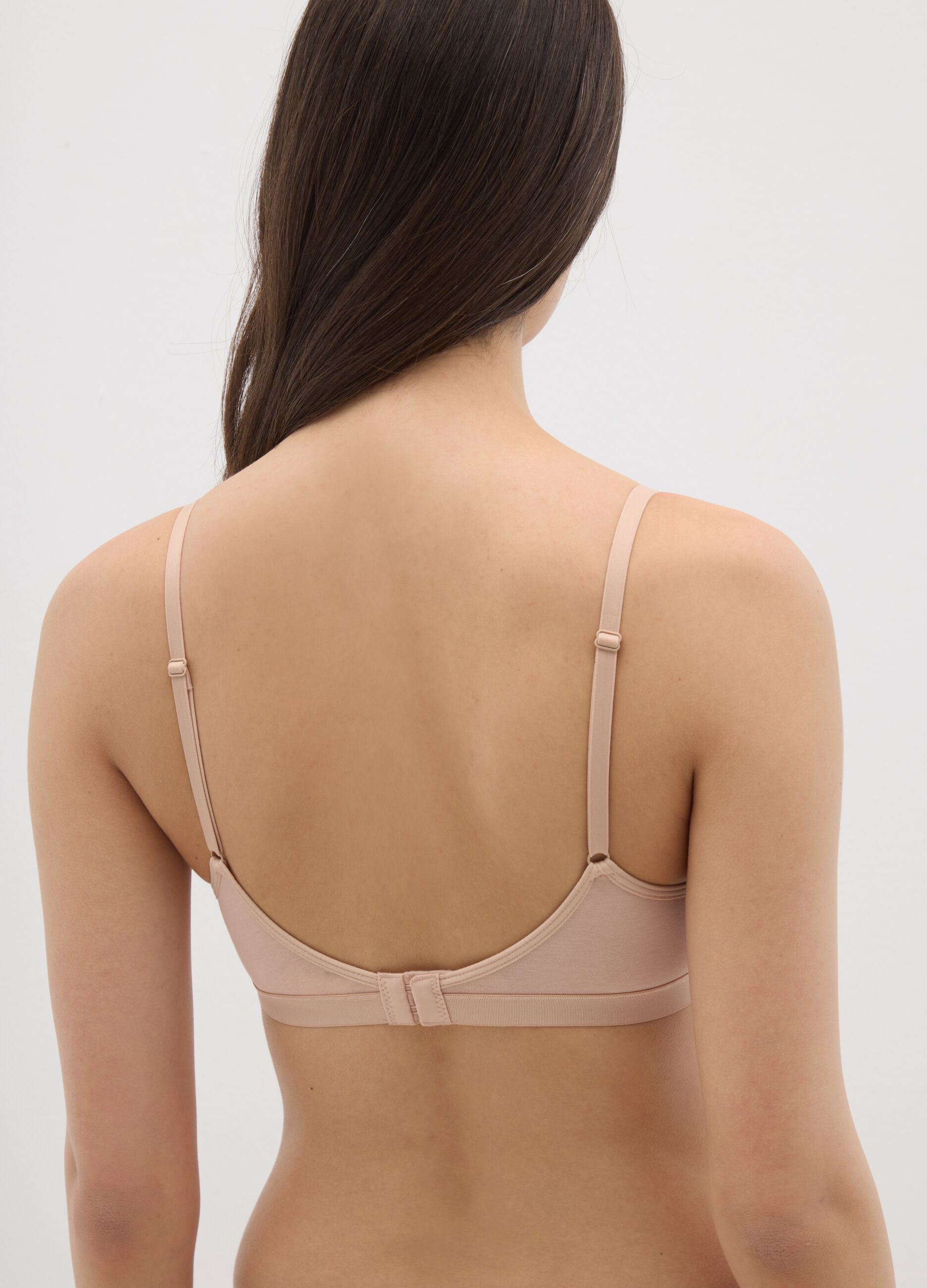 Nude padded full-coverage bra