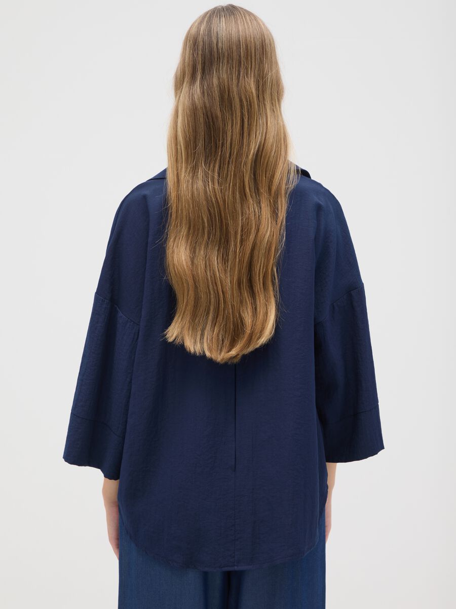 Women's blue blend shirt in regular fit_2
