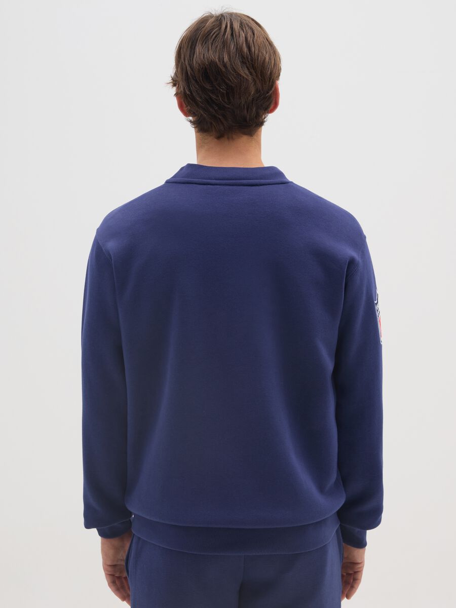 Blue cotton blend sweatshirt with Giants print_2