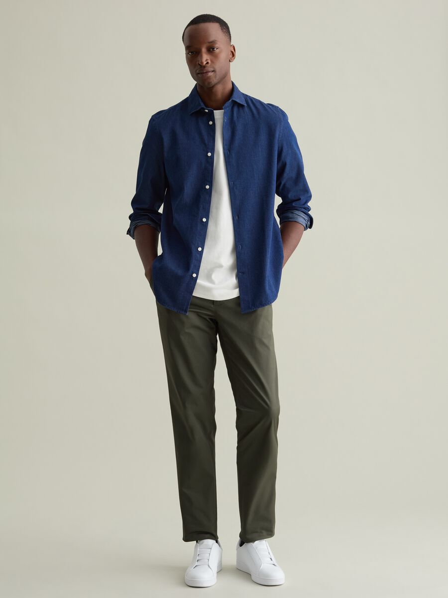 Stretch cotton chino trousers_0