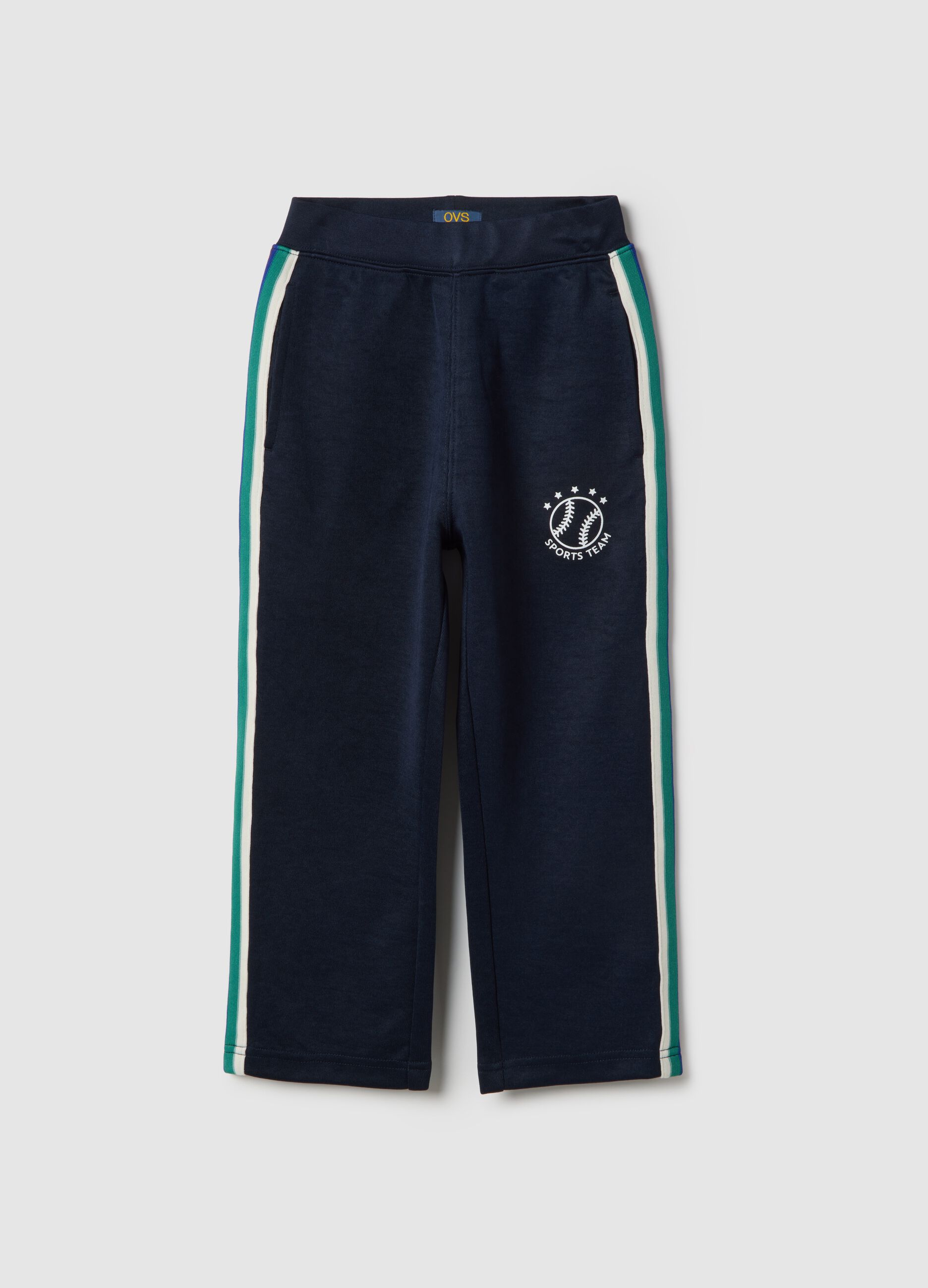 Boys' blue cotton-blend regular fit trousers